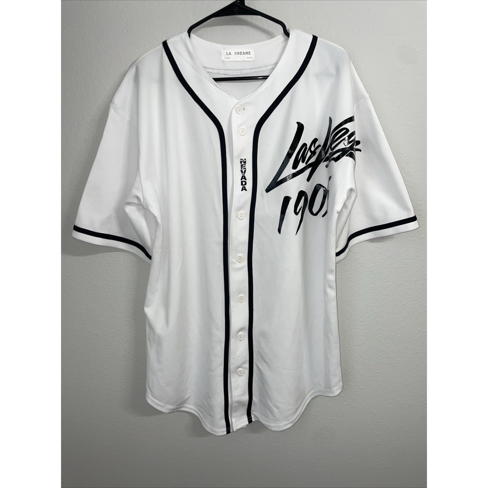 LA Dreamz‎ Las Vegas 1905White Button Up Baseball Style Classic Jersey L